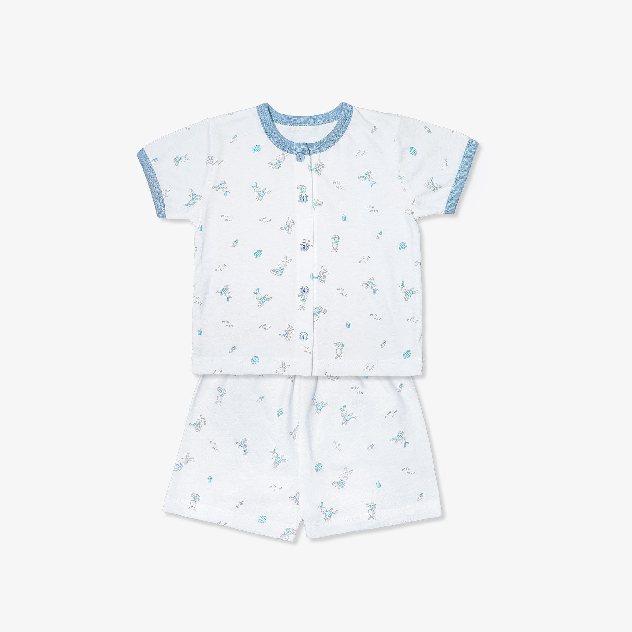 Bộ quần áo sơ sinh ngắn Thỏ xanh