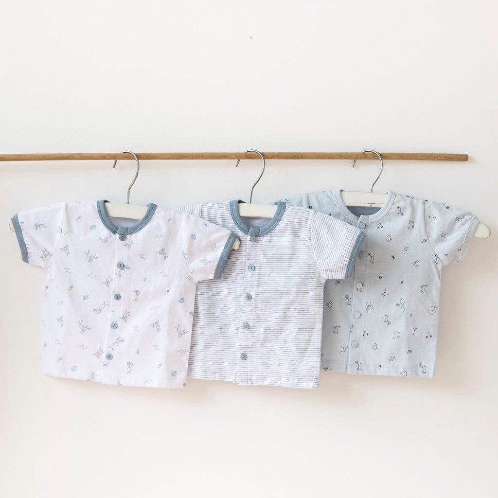 Combo 4 Áo Tay Cộc Sơ Sinh MIOMIO, Họa Tiết: Thỏ, Sọc, Mèo, Mèo Mây Cho Bé Trai, Bé Gái (Từ 0 - 24 Tháng), Vải Cotton