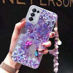 Ốp lưng OPPO Reno 5 kim tuyến nước (Kèm dây đeo)