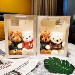 Cặp Gấu bông Teddy dễ thương Quà tặng Valentine, Sinh nhật (Kèm đèn Led)