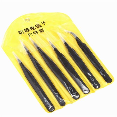 Bộ 6 nhíp gắp linh kiện Chống tĩnh điện Tweezers ESD