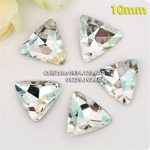 Hạt Đá Tam giác 10mm Pha lê trang trí (10 viên)