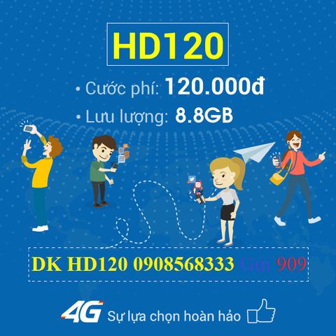 GÓI CƯỚC 4G HD120 MOBIFONE