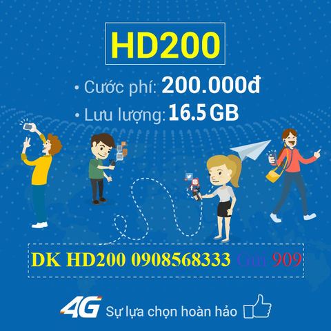 GÓI CƯỚC 4G HD200 MOBIFONE