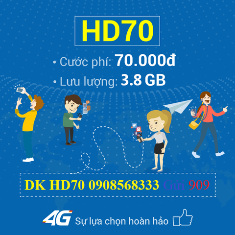 GÓI CƯỚC 4G HD70 MOBIFONE