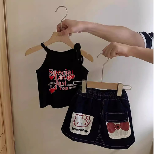  SET202452-Áo + chân váy jeans 