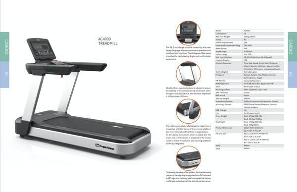 Máy chạy bộ điện Impulse AC4000, may chay bo dien impulse ac4000
