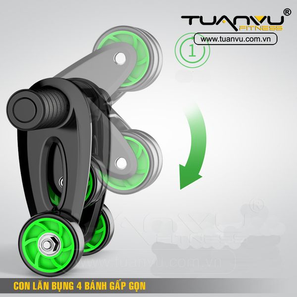 con lăn bụng 4 bánh gấp gọn, con lan bung 4 banh gap gon
