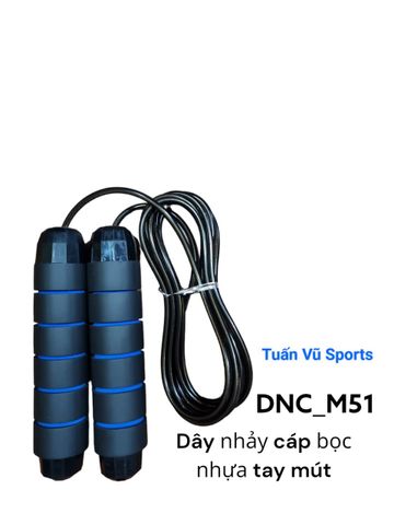 Dây nhảy thể lực sợi cáp bọc nhựa, day nhay the luc soi cap boc nhua