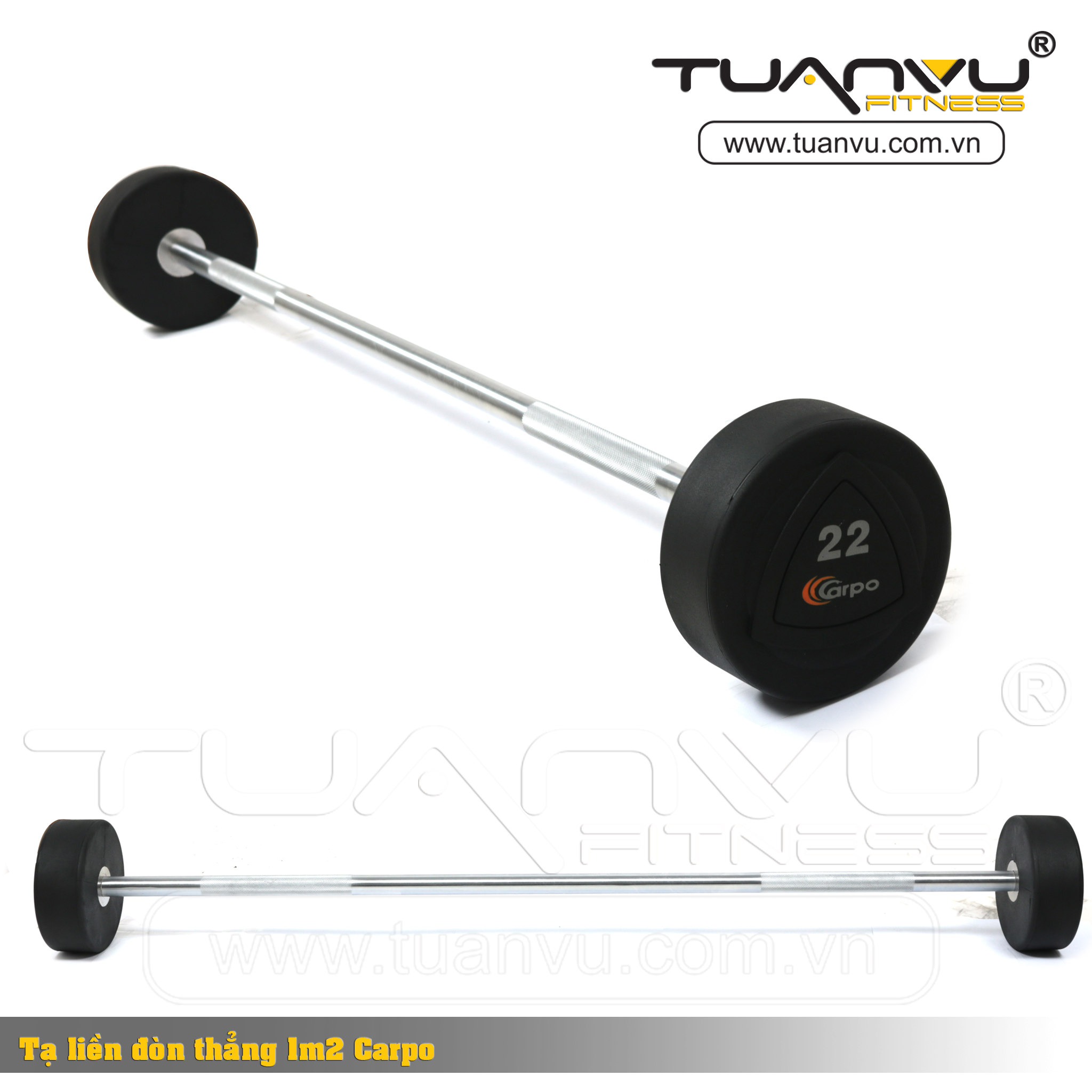 Tạ tay liền đòn thẳng 1M2 Carpo – Tuấn Vũ Sport