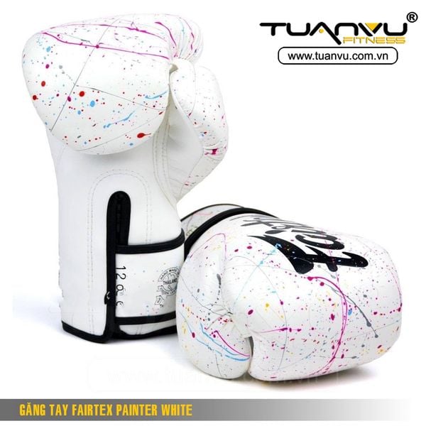 Găng tay Fairtex Painter White, Gang tay Fairtex Painter White, Fairtex Painter White, găng tay boxing, gang tay boxing