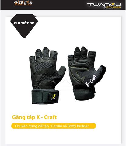 Găng tay tập gym Jason X-Craft, gang tay tap gym Jason X-Craft, Jason X-Craft, găng tay tập gym, gang tay tap gym