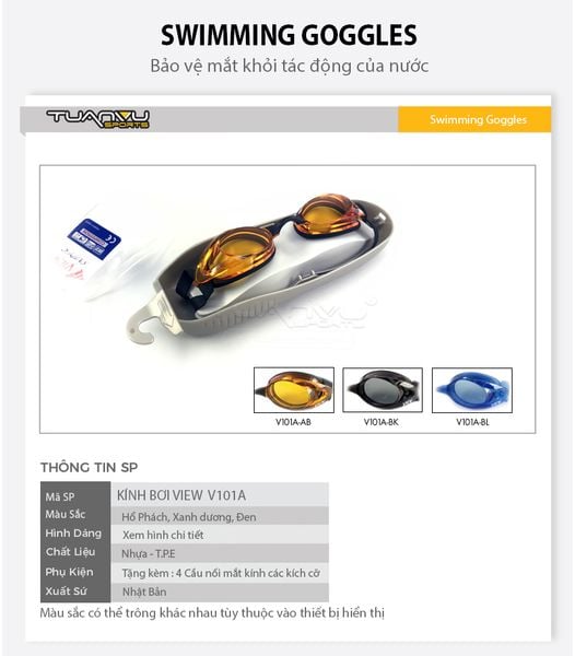 Kính bơi View V101A, Kinh boi View V101A, View V101A, kính bơi, kinh boi