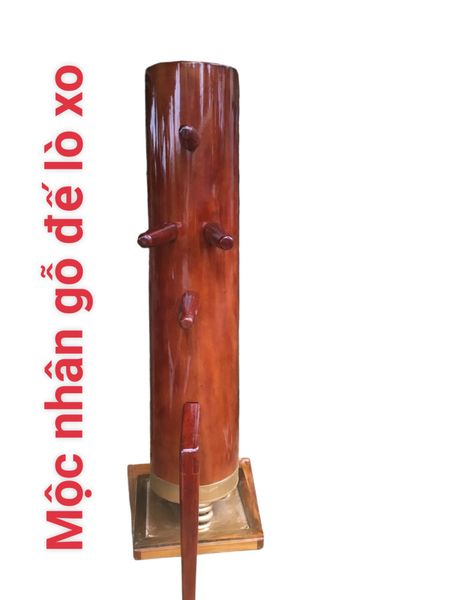 Mộc nhân gỗ đế lò xo, moc nhan go de lo xo