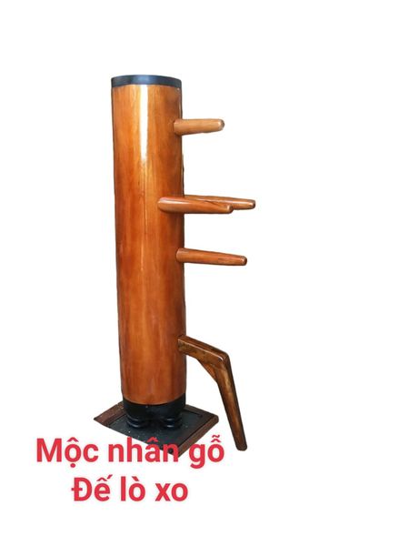 Mộc nhân gỗ đế lò xo, moc nhan go de lo xo