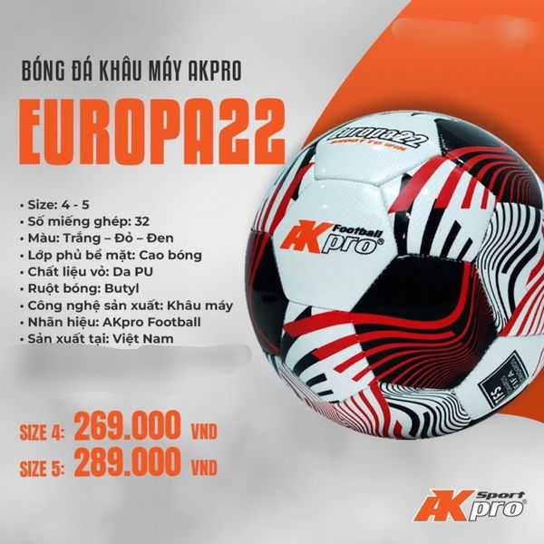 Quả bóng đá khâu máy EUROPA22,  qua bong dá khau may EUROPA22