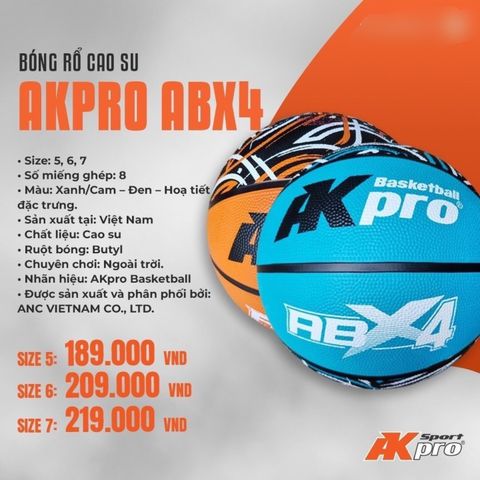 Quả bóng rổ cao su AKPROABX4, qua bong ro AKPROABX4