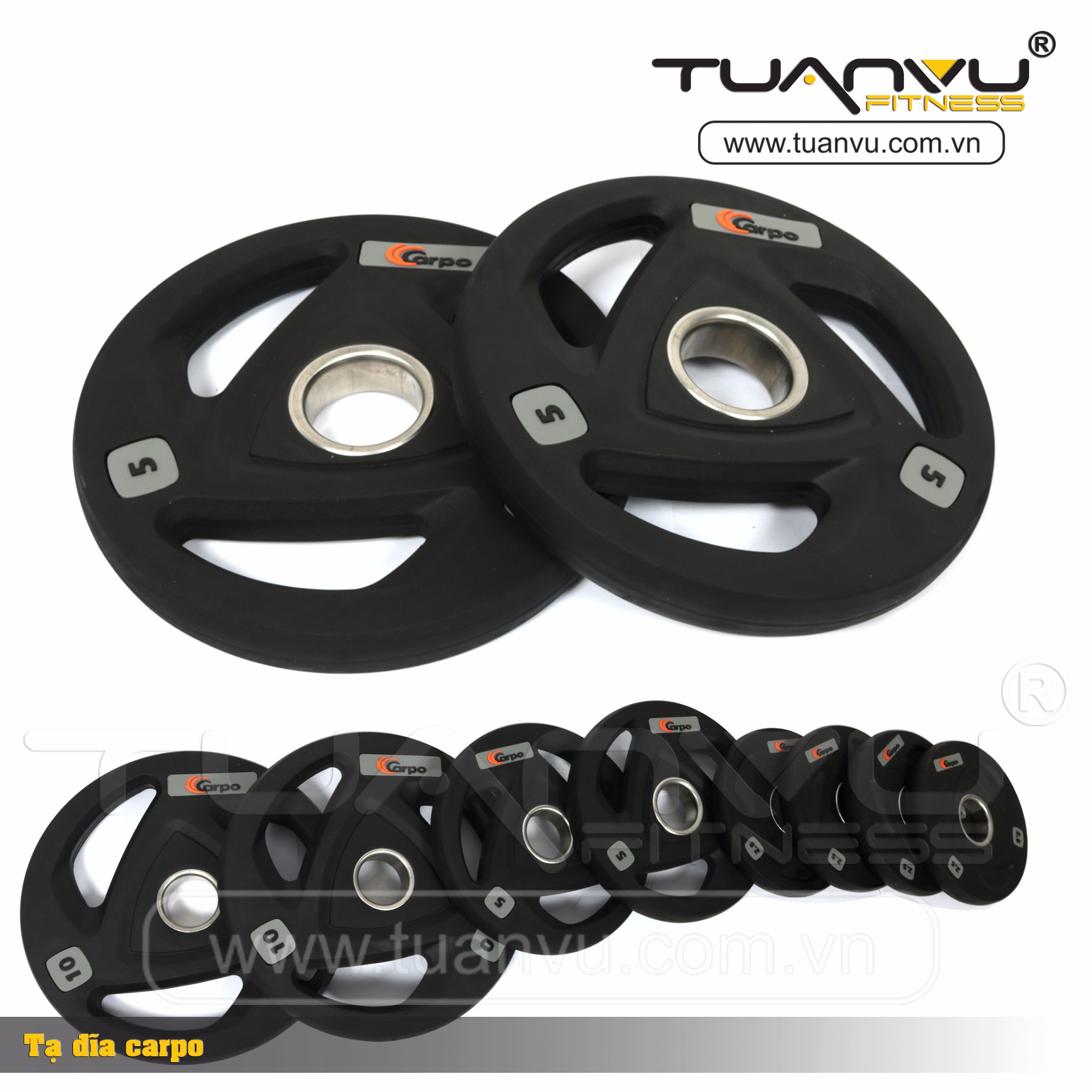 Tạ đĩa bọc cao su Carpo đảm bảo chất lượng tốt nhất, giá hợp lý nhất – Tuấn  Vũ Sport
