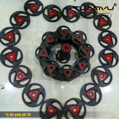 Tạ đĩa gang lỗ tạ phi 26, tạ đĩa chong chóng, Ta dia gang lo ta phi 26, ta dia chong chong