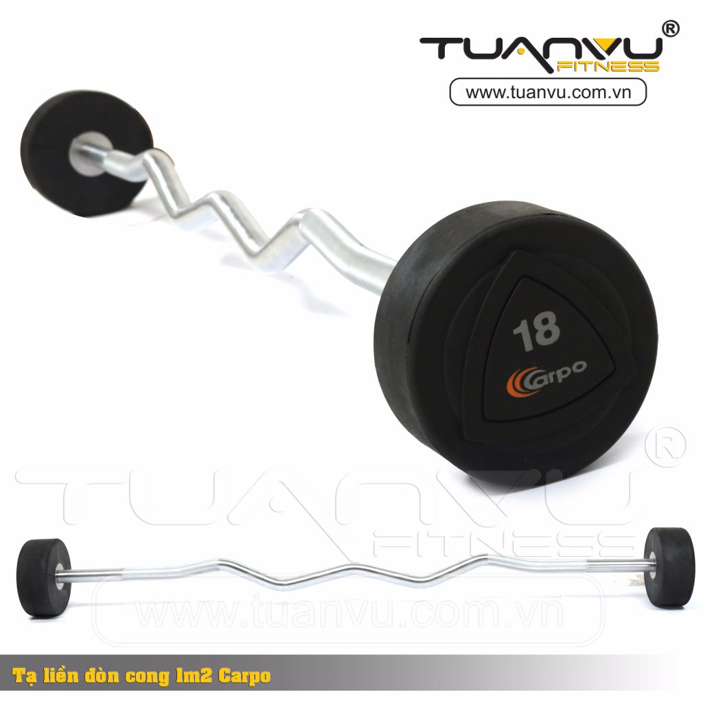 Tạ tay liền đòn cong 1M2 Carpo – Tuấn Vũ Sport