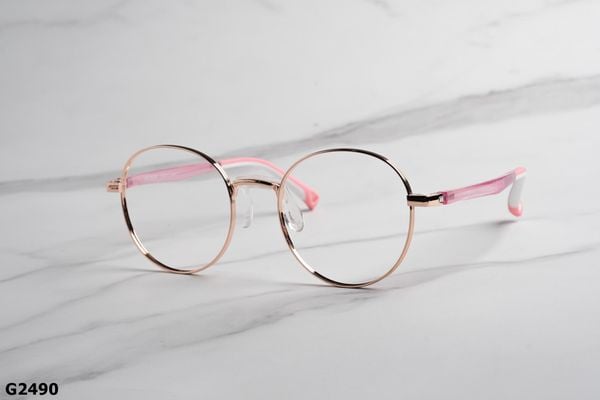 G2490, top gọng trẻ em đẹp, gọng thời trang, gọng nam nữ unisex, gọng kính cận, gọng kính giả cận chống bụi, gọng kính trẻ em, gọng kính em bé kiểu dáng tròn