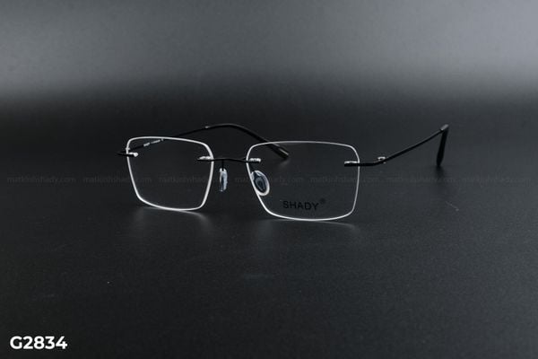 G2834 Gọng kính chính hãng Shady, top gọng đẹp, gọng thời trang, gọng nam nữ unisex, gọng kính cận, gọng kính giả cận chống bụi, kiểu dáng vuông khoan ốc không viền