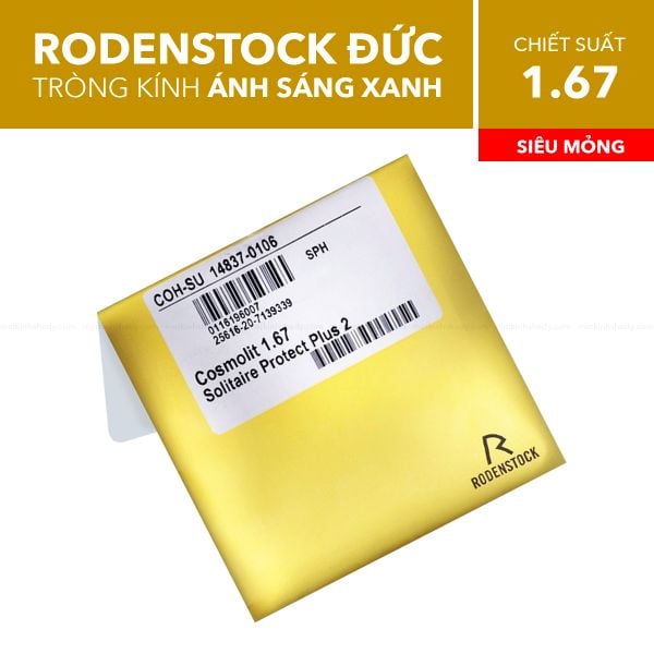 Tròng Kính Siêu Mỏng Chống Ánh Sáng Xanh Rodenstock Cosmolit 1.67 Solitaire Protect Plus 2