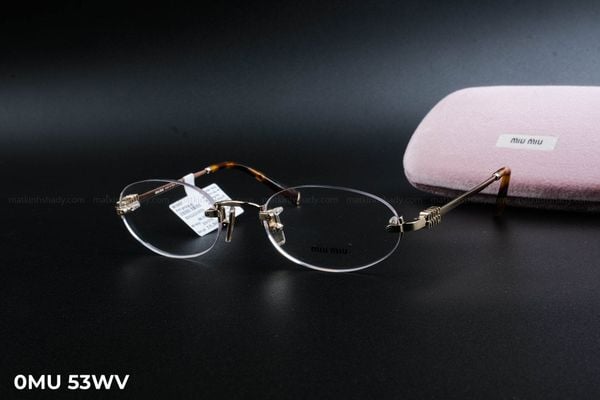 0MU 53WV gọng kính chính hãng Miu Miu, top gọng đẹp, gọng thời trang, gọng nam nữ unisex, gọng kính cận, gọng kính giả cận chống bụi, kiểu dáng oval không viền