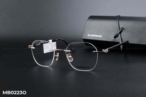 MB0223O gọng kính chính hãng Montblanc, top gọng đẹp, gọng thời trang, gọng nam nữ unisex, gọng kính cận, gọng kính giả cận chống bụi, kiểu dáng lục giác khoan ốc không viền