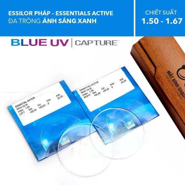 Đa Tròng Chống Ánh Sáng Xanh Blue Uv Essentials Active Essilor