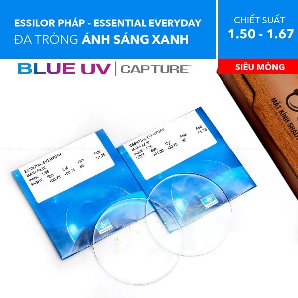 Đa Tròng Chống Ánh Sáng Xanh Blue Uv Essentials Everyday Essilor
