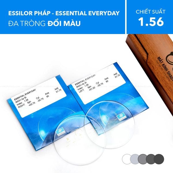 Đa Tròng Đổi Màu Sun X Essentials Everyday Essilor 1.56