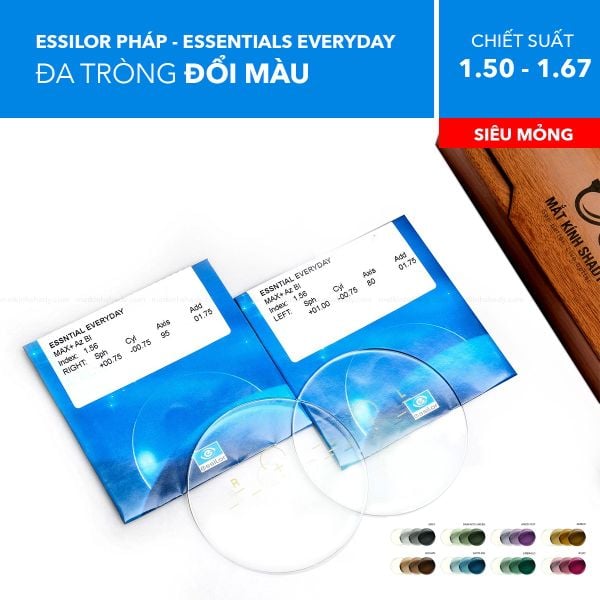 Đa Tròng Đổi Màu Transitions Gen S Essentials Everyday Essilor
