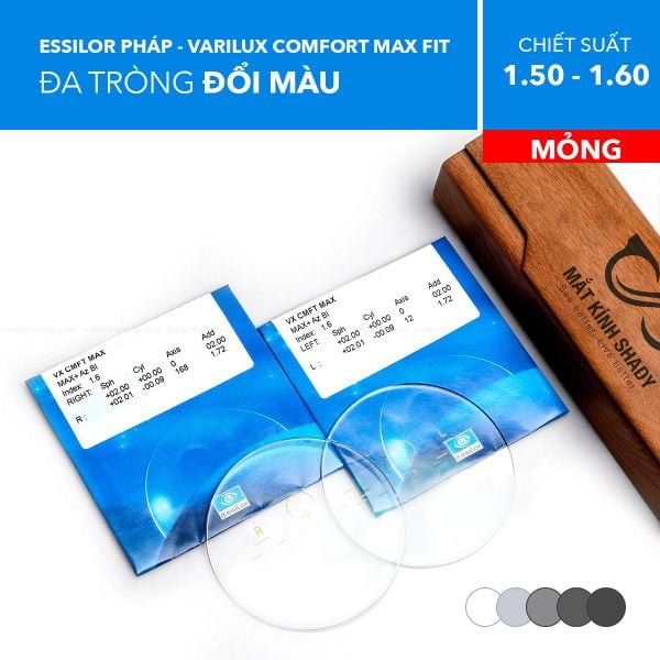 Đa Tròng Đổi Màu Transitions Gen S Varilux Comfort Max Fit Essilor
