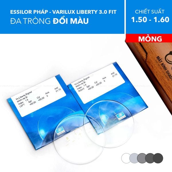 Đa Tròng Đổi Màu Transitions Gen S Varilux Liberty 3.0 Fit Essilor