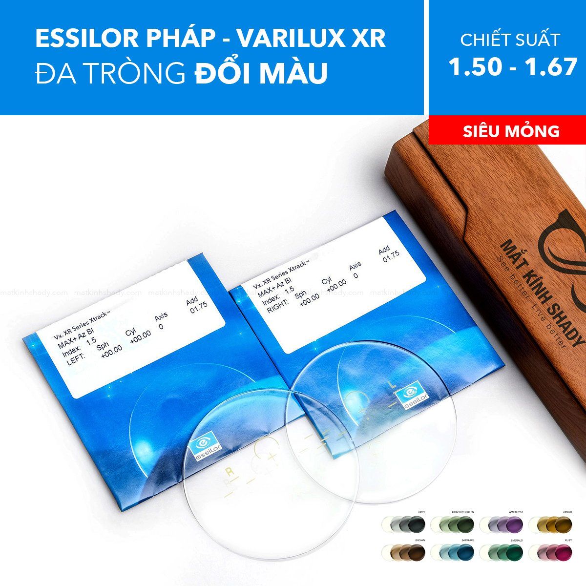  Đa Tròng Đổi Màu Varilux XR Series Transitions Gen S Essilor 