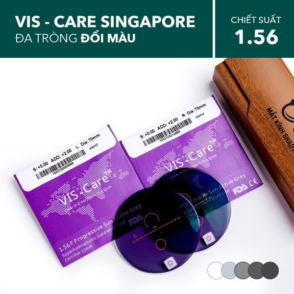 Đa Tròng Đổi Màu Vis-Care Pro Sun Active Grey 1.56