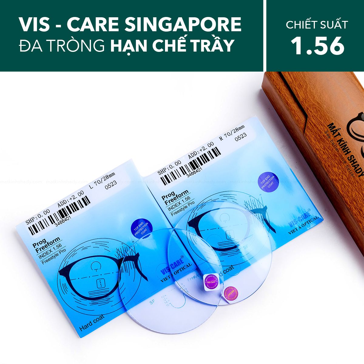  Đa Tròng Hạn Chế Trầy Vis Care PR Freeform HC 1.56 