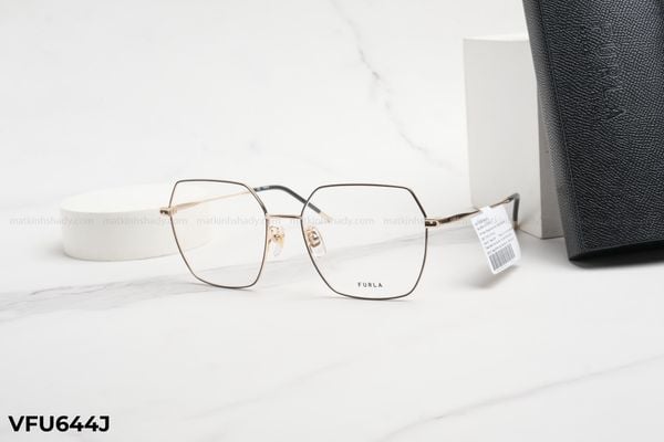 VFU644J gọng kính chính hãng furla, top gọng đẹp, gọng thời trang, gọng nam nữ unisex, gọng kính cận, gọng kính giả cận chống bụi, kiểu dáng lục giác