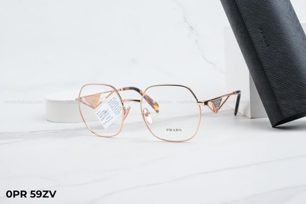 0PR 59ZV gọng kính chính hãng prada, top gọng đẹp, gọng thời trang, gọng nam nữ unisex, gọng kính cận, gọng kính giả cận chống bụi, kiểu dáng lục giác