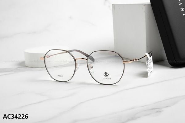 AC34226, Gọng chính hãng ANCCI, top gọng đẹp, gọng thời trang, gọng nam nữ unisex, gọng kính cận, gọng kính giả cận chống bụi, gọng kiểu dáng lục giác