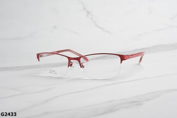 G2433 top gọng đẹp, gọng thời trang, gọng nam nữ unisex, gọng kính cận, gọng kính giả cận chống bụi, kiểu dáng vuông nửa viền