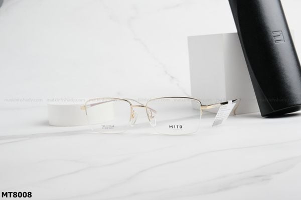 MT8008, Gọng chính hãng Mito, top gọng đẹp, gọng thời trang, gọng nam nữ unisex, gọng kính cận, gọng kính giả cận chống bụi, kiểu dáng vuông nửa viền