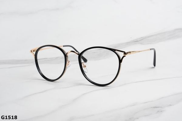 G1518 top gọng đẹp, gọng thời trang, gọng nam nữ unisex, gọng kính cận, gọng kính giả cận chống bụi, kiểu dáng mắt mèo