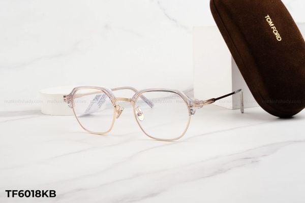 TF6018KB gọng kính chính hãng Tom Ford, top gọng đẹp, gọng thời trang, gọng nam nữ unisex, gọng kính cận, gọng kính giả cận chống bụi, kiểu dáng lục giác nửa viền