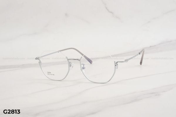 G2813 top gọng đẹp, gọng thời trang, gọng nam nữ unisex, gọng kính cận, gọng kính giả cận chống bụi, kiểu dáng lục giác nửa viền
