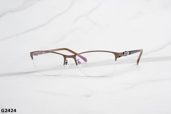 G2424 top gọng đẹp, gọng thời trang, gọng nam nữ unisex, gọng kính cận, gọng kính giả cận chống bụi, kiểu dáng vuông nửa viền