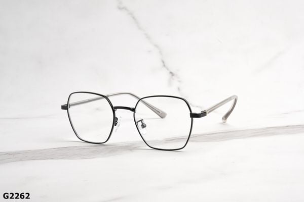 G2262 top gọng đẹp, gọng thời trang, gọng nam nữ unisex, gọng kính cận, gọng kính giả cận chống bụi, kiểu dáng lục giác