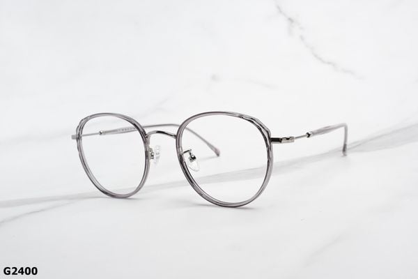 G2400  top gọng đẹp, gọng thời trang, gọng nam nữ unisex, gọng kính cận, gọng kính giả cận chống bụi, kiểu dáng tròn