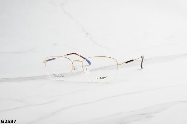 G2587 gọng kính chính hãng Shady, top gọng đẹp, gọng thời trang, gọng nam nữ unisex, gọng kính cận, gọng kính giả cận chống bụi, kiểu dáng vuông nửa viền